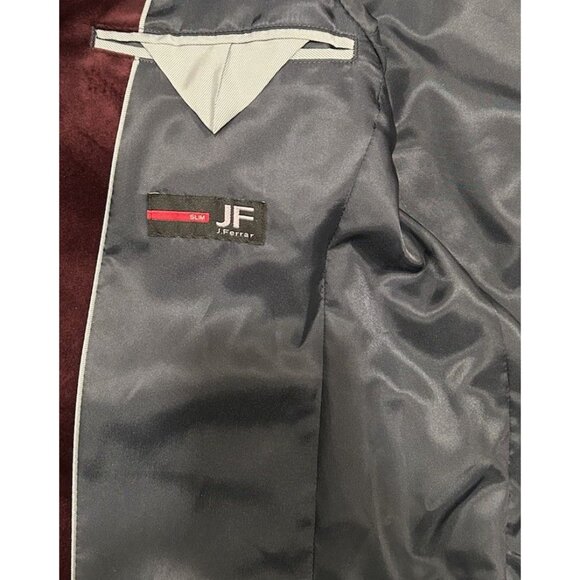 J. Ferrar Merlot Velvet Blazer Jacket Slim Fit Men's Size 36S MSRP $160 Evening - Picture 9 of 11